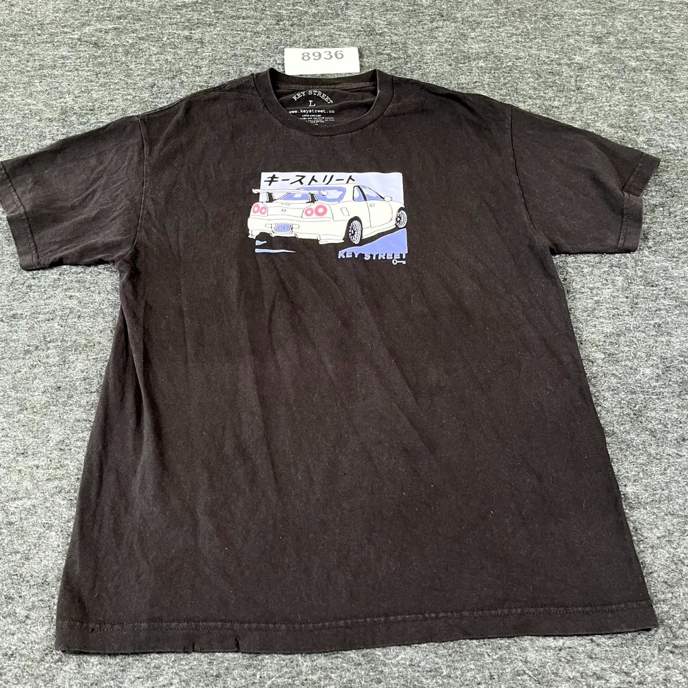 Key Street T Shirt Mens Large Black Car Graphic Print‎ Cotton Crew Neck Casual